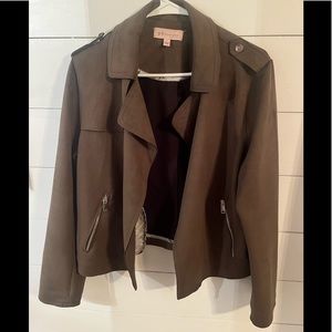 Army green suede jacket